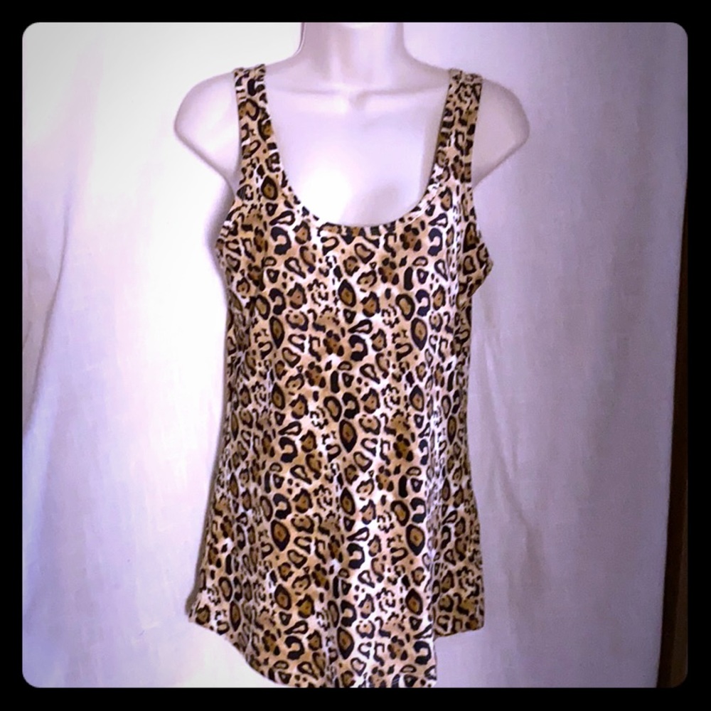 Leopard print tee.  Made in Guatemala